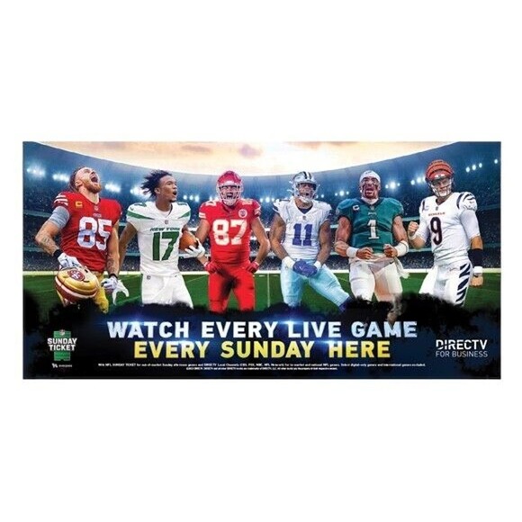 2023 DIRECTV NFL Sunday Ticket Vinyl Banner 3'x6' Kelce Hurts Burrow Kittle New - Picture 3 of 3